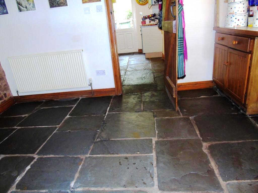 Salvaged Flagstone Floor After Restoration in Ledbury