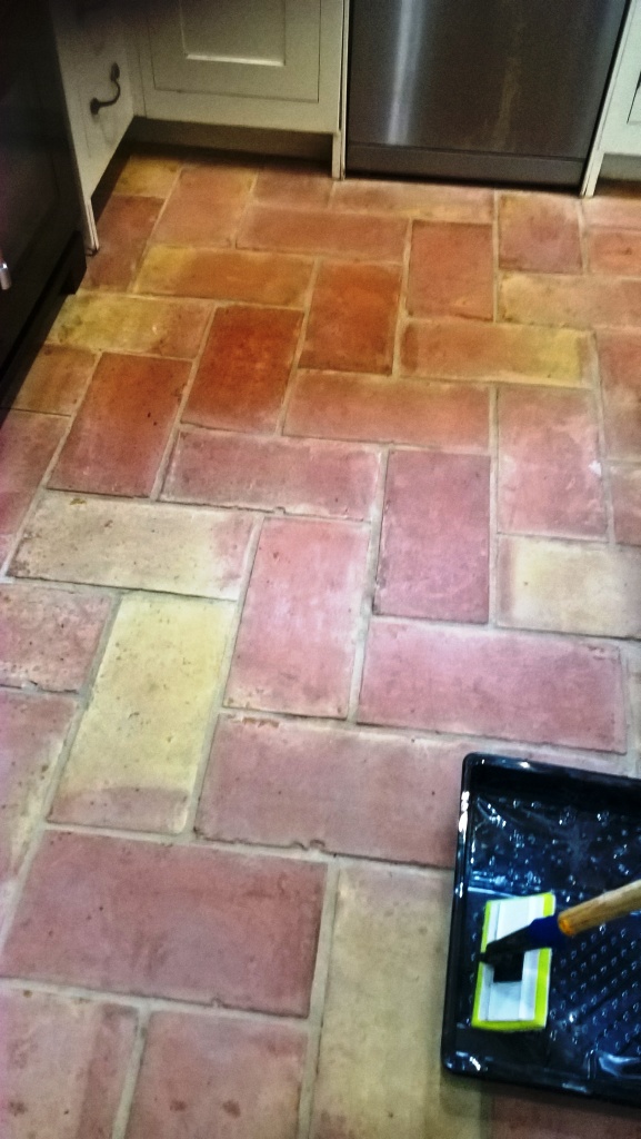 Terracotta Kitchen Floor Tiles in Bristol After Cleaning
