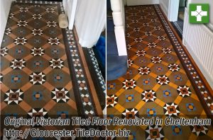 Original Victorian Tiled Floor Before and After Renovation in Cheltenham