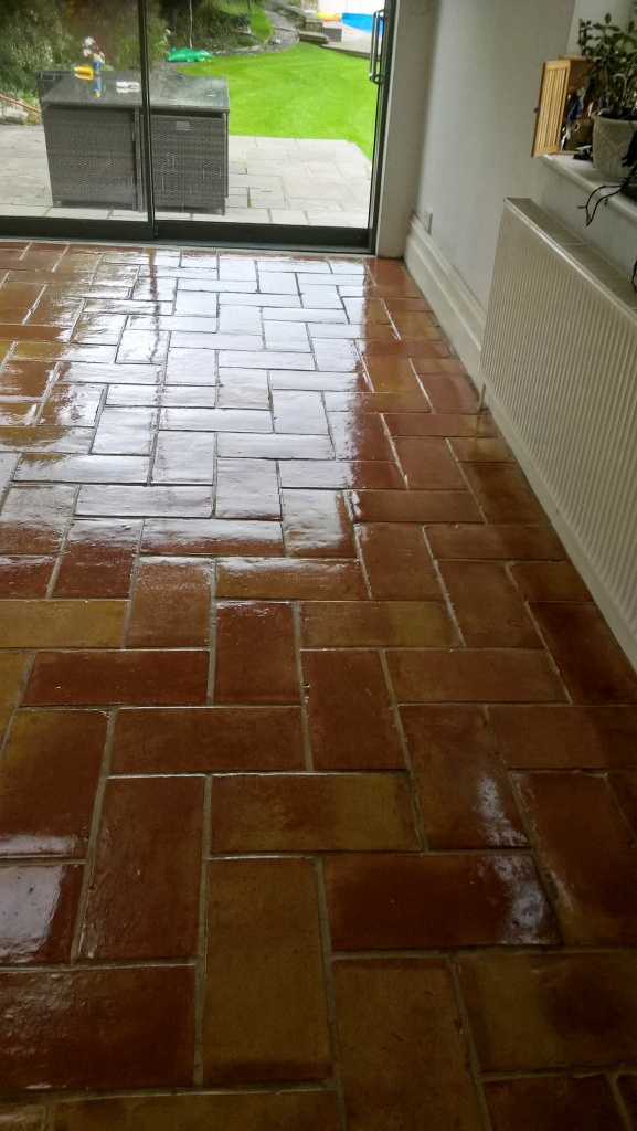 Terracotta Kitchen Floor Tiles in Bristol After Cleaning and Sealing