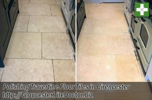 Polishing Travertine Floor Tiles in Cirencester