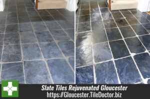 Badly Maintained Slate Tiles Rejuvenated in Gloucester