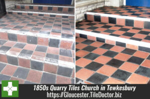 Quarry Tiles From the 1850s Rejuvenated at a Church in Tewkesbury