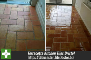 Stripping Varnish off Terracotta Kitchen Tiles and Resealing in Bristol