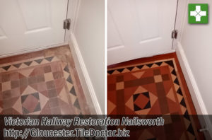 Victorian Tiled Hallway Floor Before and After Restoration Nailsworth