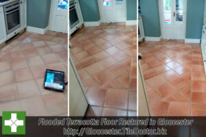 Terracotta Tiled Floor Before and After Renovation Gloucester