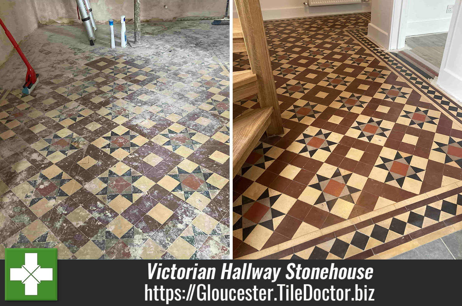 Plaster Stained Victorian Hallway Floor Tile Renovation Stonehouse