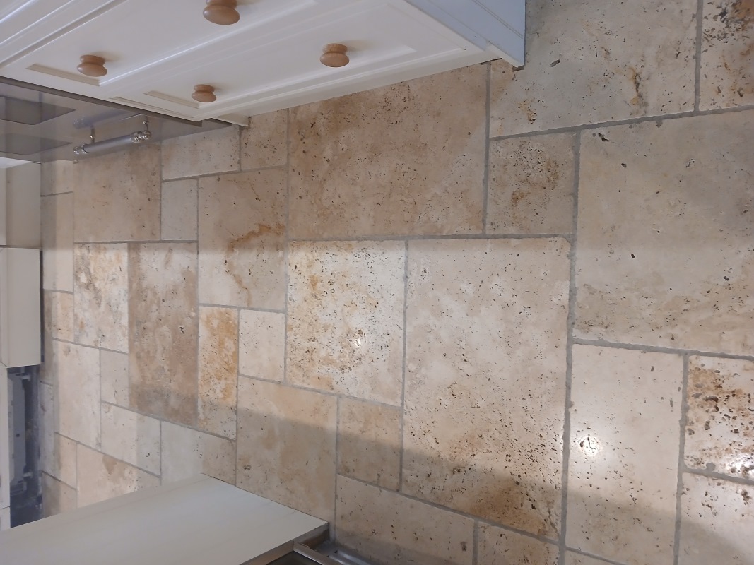 Travertine Tiled Kitchen Floor After Renovation Dursley