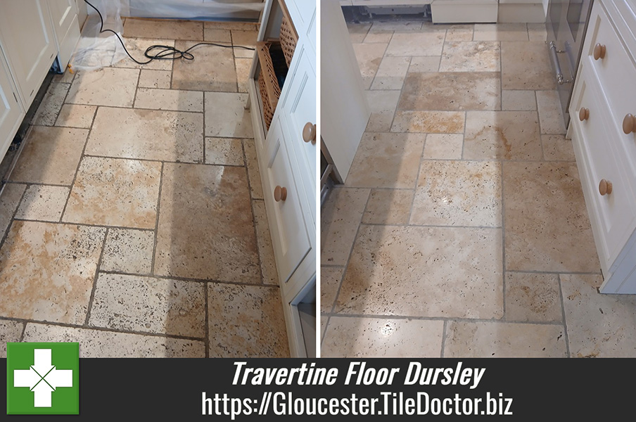 Travertine Tiled Kitchen Floor Renovation Dursley